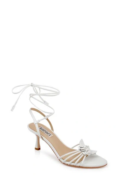 Badgley Mischka Collection Darlyn Ankle Wrap Sandal In White Leather