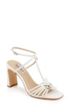Badgley Mischka Collection Debora Ankle Strap Sandal In White Leather
