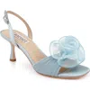 Badgley Mischka Collection Brynna Ankle Strap Sandal In Mist Blue Satin