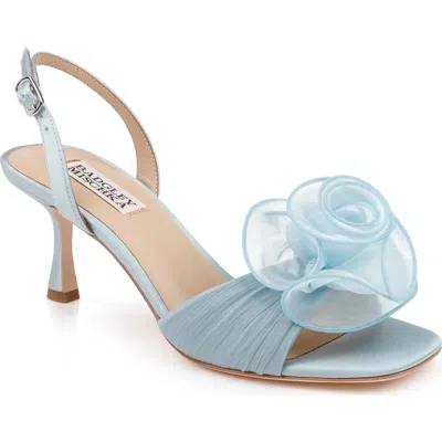 Badgley Mischka Collection Brynna Ankle Strap Sandal In Mist Blue Satin