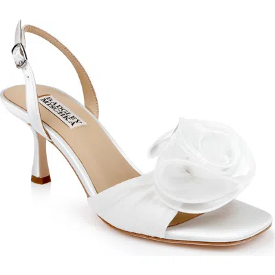 Badgley Mischka Collection Dora Slingback Sandal In White Satin