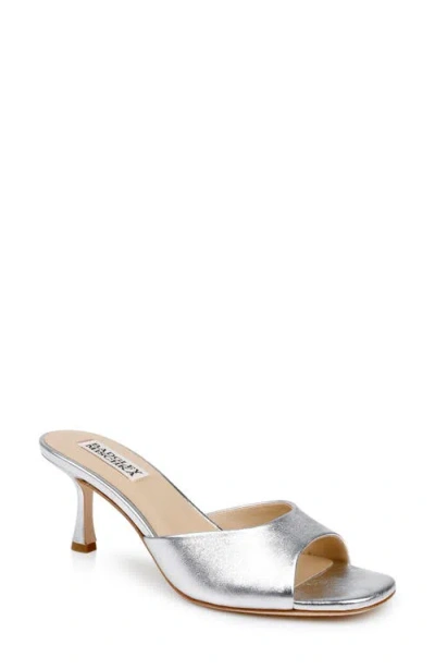 Badgley Mischka Collection Draya Sandal In Silver Leather