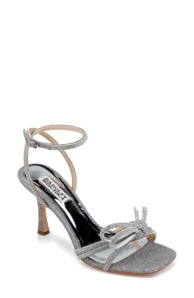 Badgley Mischka Collection Effie Ankle Strap Sandal In Silver Antique
