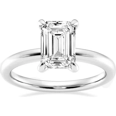 Badgley Mischka Collection Emerald Cut Lab Created Diamond Engagement Ring In Platinum