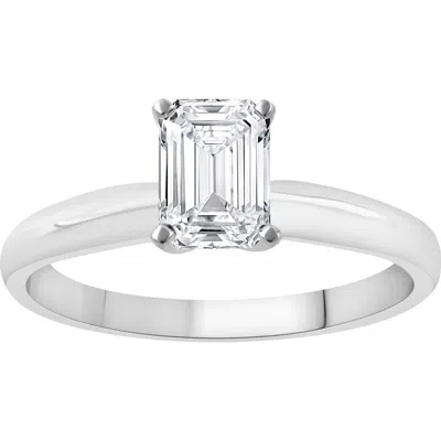 Badgley Mischka Collection Emerald Cut Lab Created Diamond Engagement Ring In White