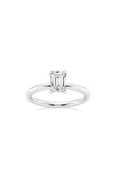 Badgley Mischka Collection Emerald Cut Lab Created Diamond Engagement Ring In White