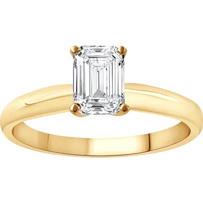 Badgley Mischka Collection Emerald Cut Lab Created Diamond Engagement Ring In Gold