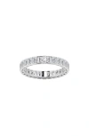 Badgley Mischka Emerald Cut Lab Created Diamond Infinity Ring In Platinum