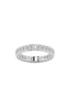 Badgley Mischka Collection Emerald Cut Lab Created Diamond Infinity Ring In White