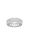 Badgley Mischka Emerald Cut Lab Created Diamond Infinity Ring In White