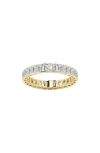 Badgley Mischka Emerald Cut Lab Created Diamond Infinity Ring In Yellow