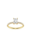 Badgley Mischka Emerald Cut Lab Created Diamond Ring In Gold