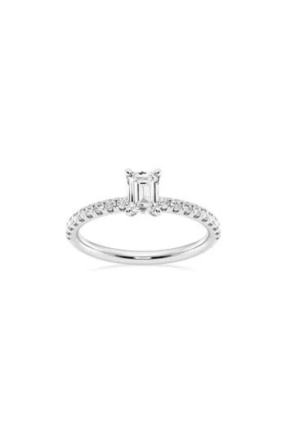 Badgley Mischka Collection Emerald Cut Lab Created Diamond Ring In Metallic