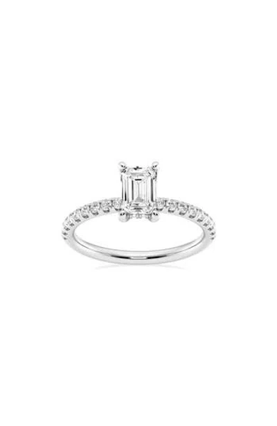 Badgley Mischka Collection Emerald Cut Lab Created Diamond Ring In Platinum