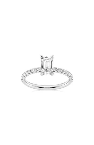 Badgley Mischka Collection Emerald Cut Lab Created Diamond Ring In Metallic