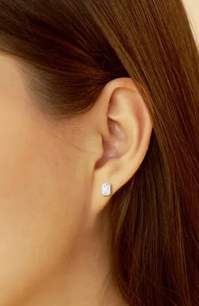 Badgley Mischka Collection Emerald Cut Lab Created Diamond Stud Earrings In 1 Ctw Rose Gold