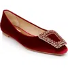 Badgley Mischka Emerie Flat In Ruby Red