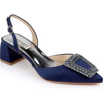 Badgley Mischka Collection Emmie Pointed Toe Slingback Pump In Midnight