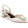 Badgley Mischka Emmie Slingback Pointed Toe Pump In Ivory
