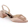 Badgley Mischka Emmie Slingback Pointed Toe Pump In Warm Nude
