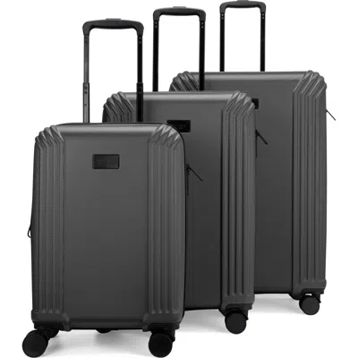 Badgley Mischka Collection Evalyn Three-piece Hardside Spinner Luggage Set In Grey