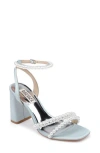 Badgley Mischka Collection Feisty Ankle Strap Sandal In Mist Satin