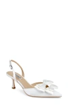 Badgley Mischka Collection Giovanna Slingback Pointed Toe Pump In White