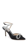 Badgley Mischka Collection Jasmine Pointed Toe Pump In Black Crepe