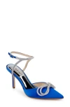 Badgley Mischka Collection Jasmine Pointed Toe Pump In Blue Satin