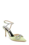 Badgley Mischka Collection Jasmine Pointed Toe Pump In Lemon Satin