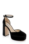 Badgley Mischka Collection Jayda Ankle Strap Platform Pump In Black