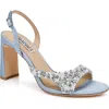 Badgley Mischka Collection Jenesis Slingback Sandal In Azure Blue Satin
