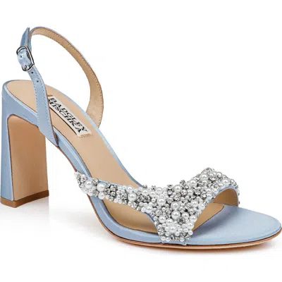 Badgley Mischka Collection Jenesis Slingback Sandal In Azure Blue Satin