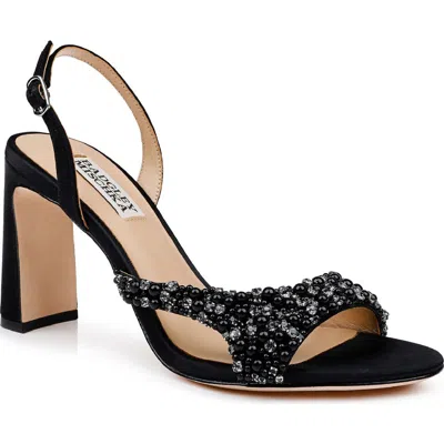 Badgley Mischka Collection Jenesis Slingback Sandal In Black Satin