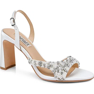 Badgley Mischka Collection Jenesis Slingback Sandal In White Satin