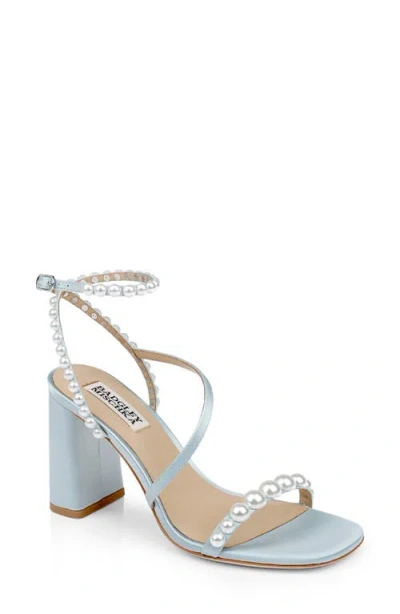 Badgley Mischka Collection Jordyn Ankle Strap Sandal In Mist Blue Satin