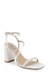 Badgley Mischka Collection Jordyn Ankle Strap Sandal In White Satin