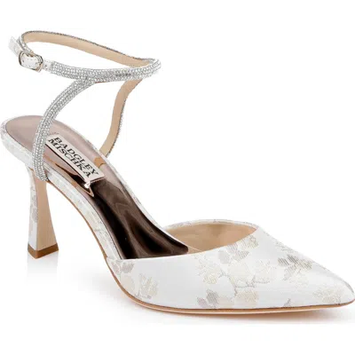Badgley Mischka Collection Kamilah Ankle Strap Pump In Ivory Jacquard