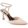 Badgley Mischka Collection Kamilah Ankle Strap Pump In Latte Satin