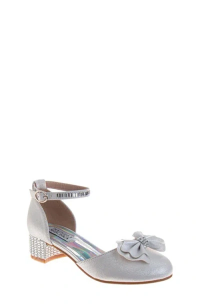 Badgley Mischka Collection Kids' Ankle Strap Pump In Silver