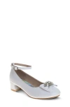 Badgley Mischka Collection Kids' Ankle Strap Pump In White