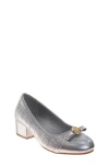 Badgley Mischka Collection Kids' Cap Toe Pump In Silver