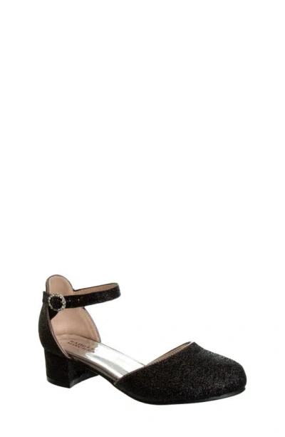 Badgley Mischka Collection Kids' Glitter Pump In Black Glitter