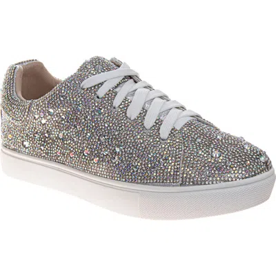 Badgley Mischka Collection Kids' Glitzy Sneaker In Gray