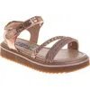 Badgley Mischka Collection Kids' Metallic Platform Sandal In Rose Gold