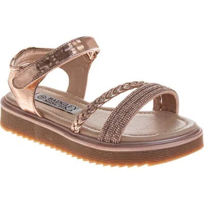 Badgley Mischka Collection Kids' Metallic Platform Sandal In Rose Gold