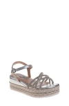 Badgley Mischka Collection Kids' Platform Wedge Sandal In Silver