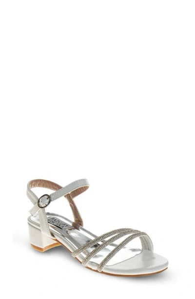 Badgley Mischka Collection Kids' Rhinestone Sandal In White