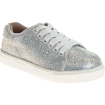 Badgley Mischka Collection Kids' Rhinestone Sneaker In Silver