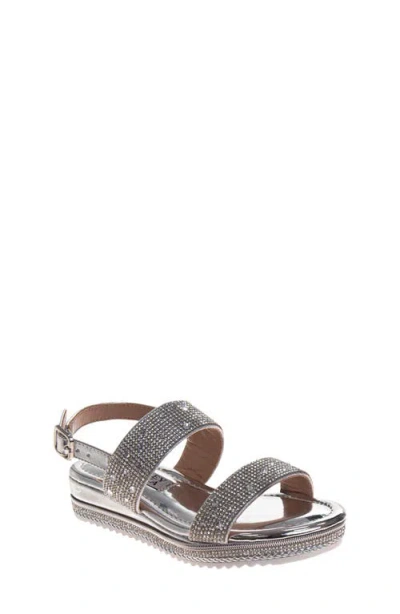 Badgley Mischka Collection Kids' Slingback Platform Wedge Sandal In Silver